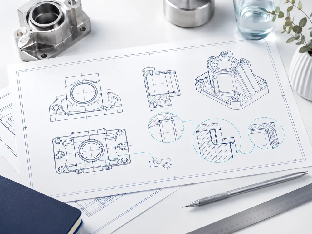 Engineering drawing package generated from the model