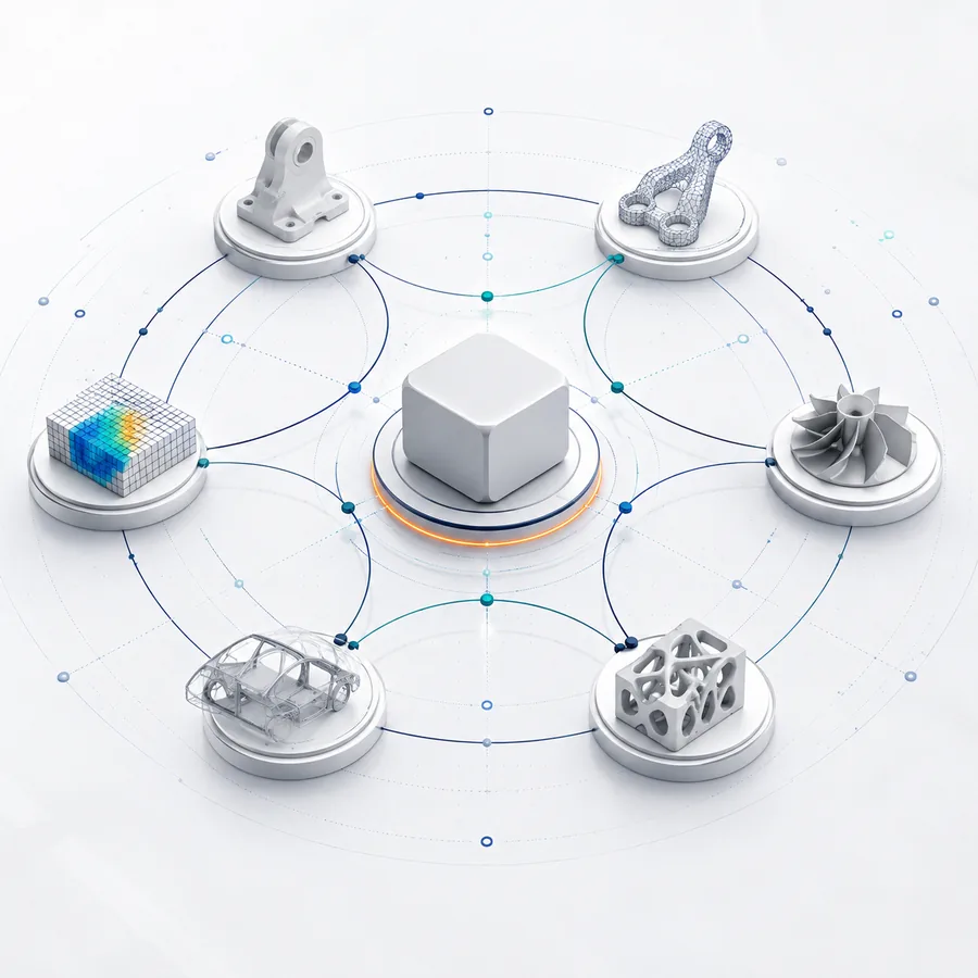 Simvora Engineering OS at the centre of a network of engineering tools and artefacts